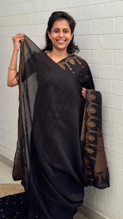 Moonga Tussar Antique Saree