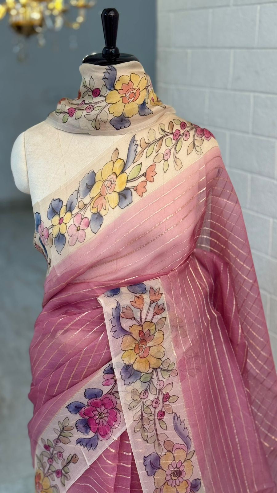 Pure Organza Printed Silk Saree