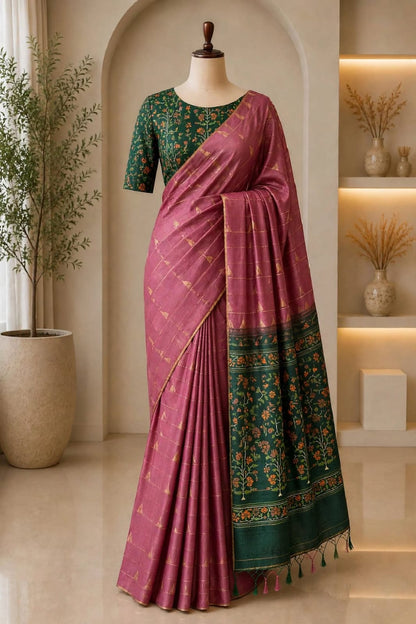 Chanderi Print Saree