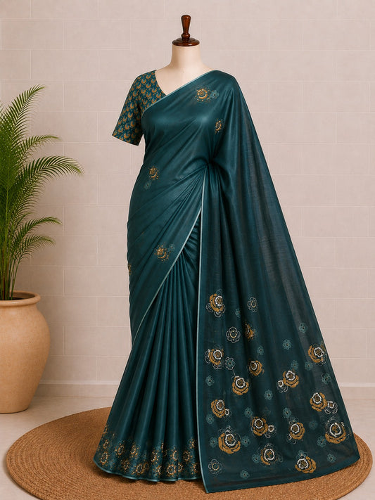 Chanderi Kantha Saree