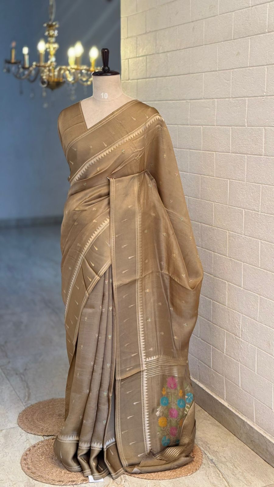 Moonga Tussar Paithani Saree