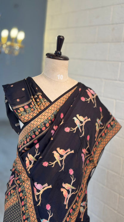 Kanni Silk Twin Bird Saree