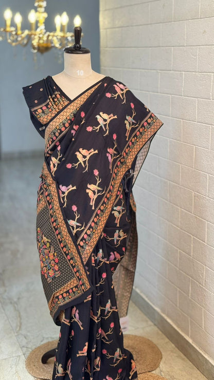 Kanni Silk Twin Bird Saree