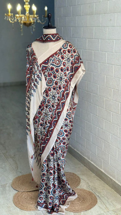 Pure Modal Mirror Work Saree