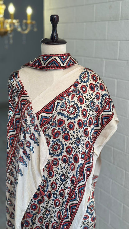 Pure Modal Mirror Work Saree