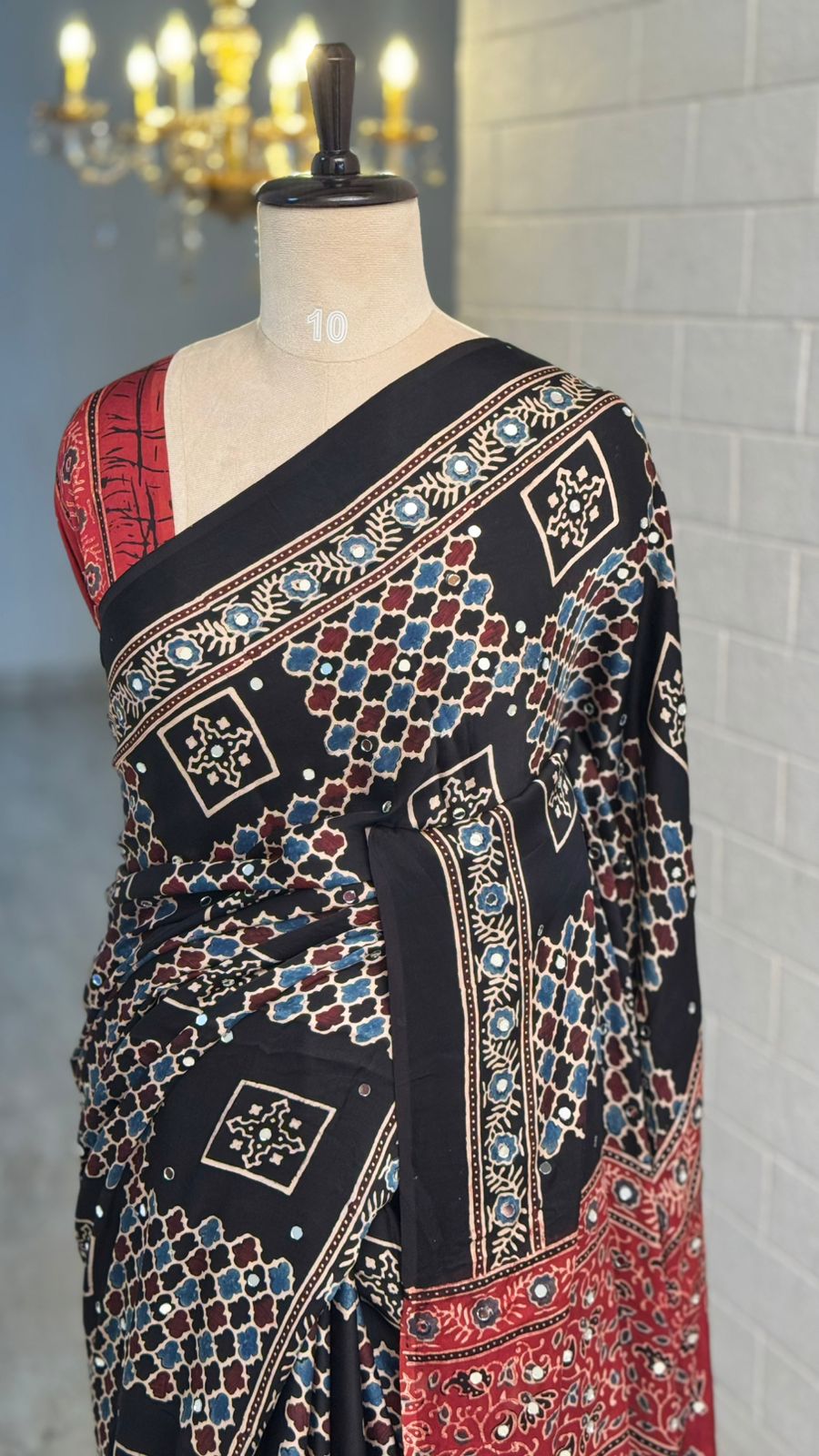 Pure Modal Mirror Work Saree