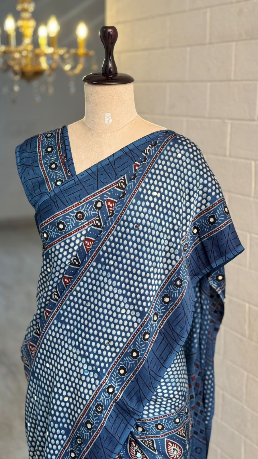 Pure Modal Mirror Work Saree