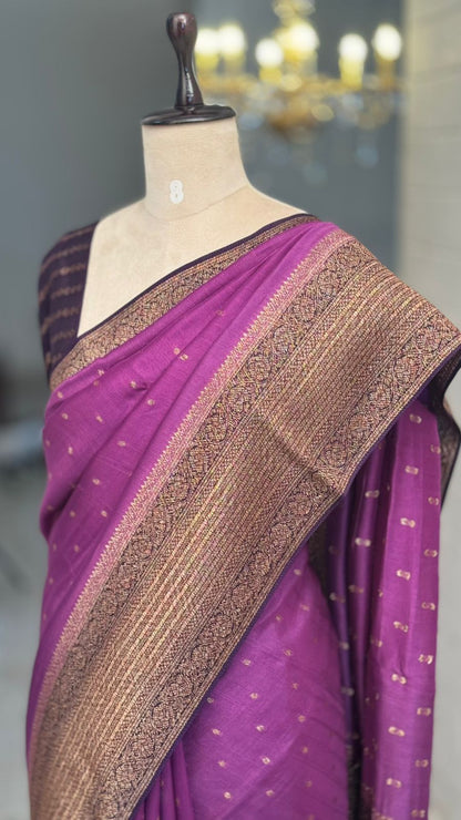 Moonga Tussar Antique Saree