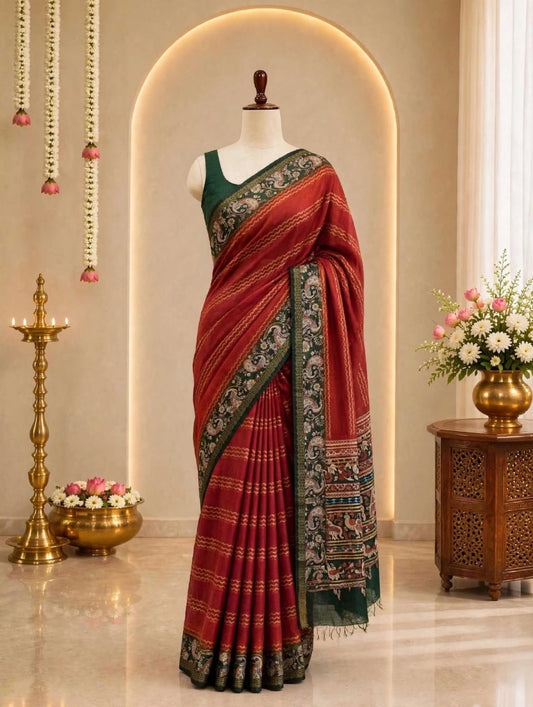 Organza Kalamkari Saree