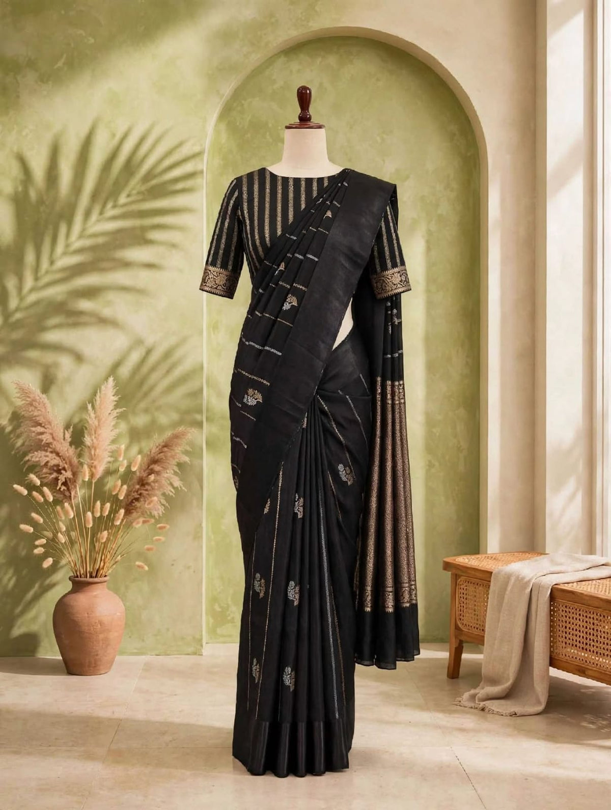 Blended Raw Mango Khatan Saree