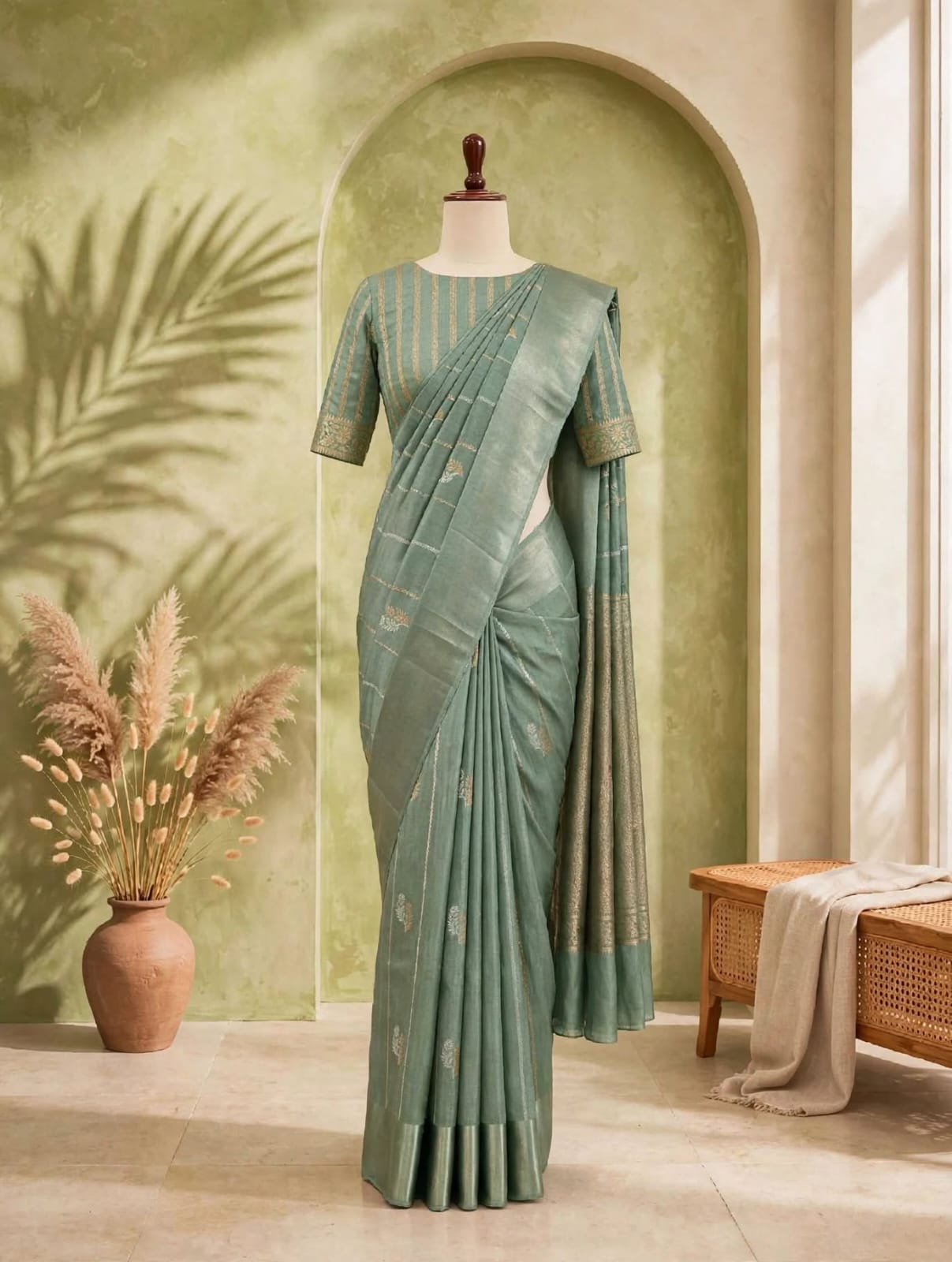 Blended Raw Mango Khatan Saree