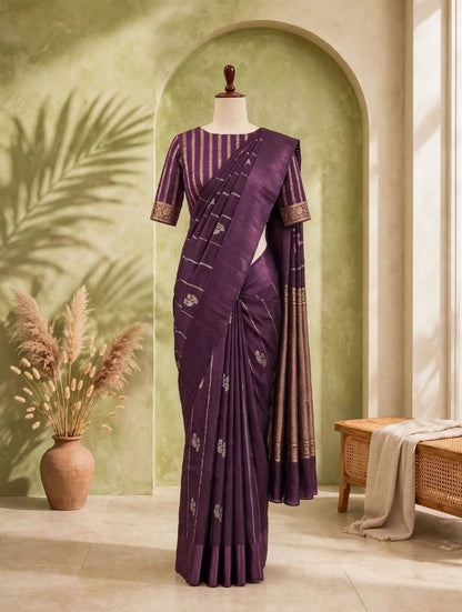 Blended Raw Mango Khatan Saree