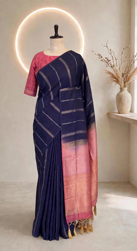 Vertical Line Crepe Saree