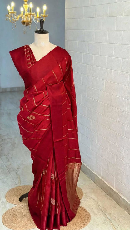 Blended Raw Mango Khatan Saree
