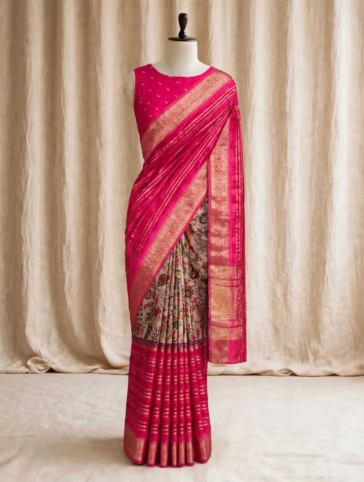 Mysore Crepe Digital Print Saree