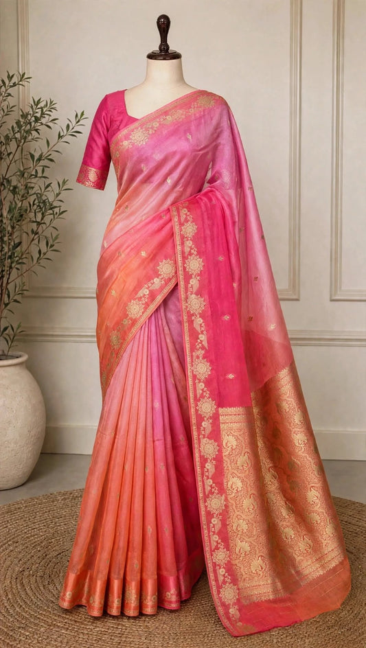 Blended Organza Shaded Saree