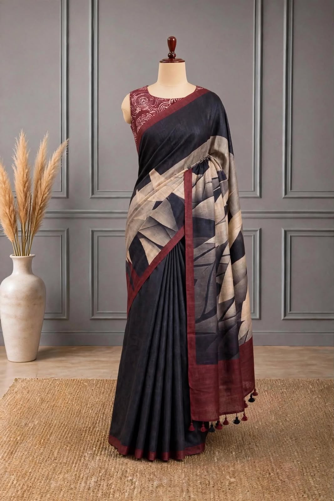 Pure Tussar Print Saree