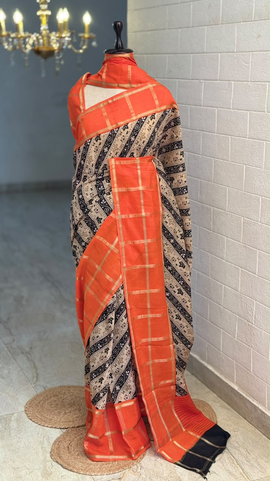 Blended Assam Silk Contrast Checks Saree