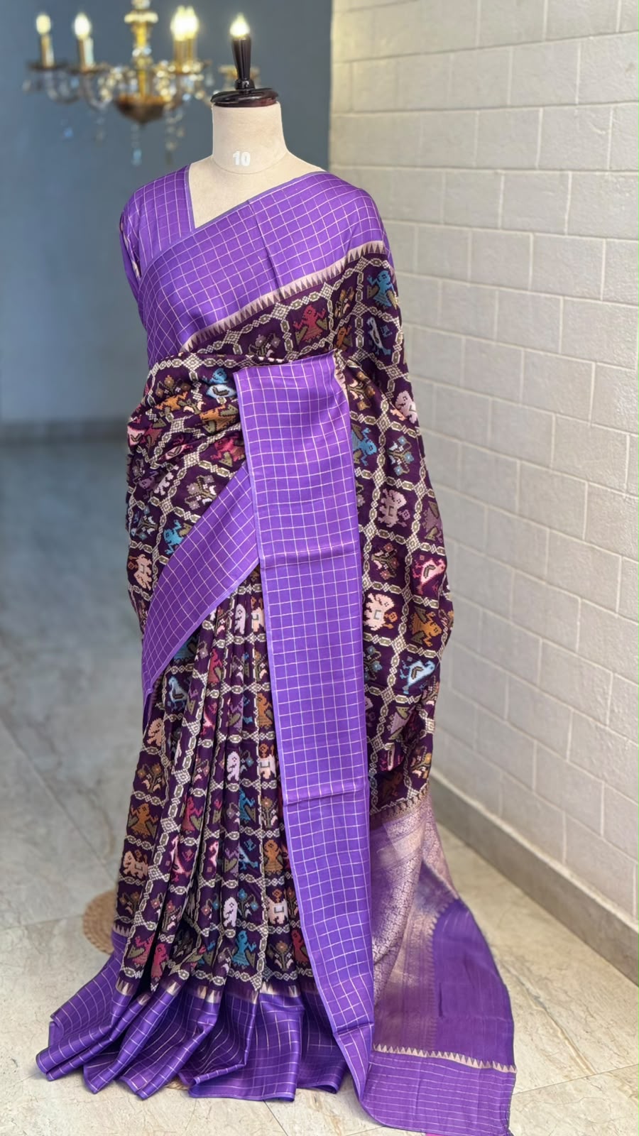 Blended Patola Silk Checks Saree