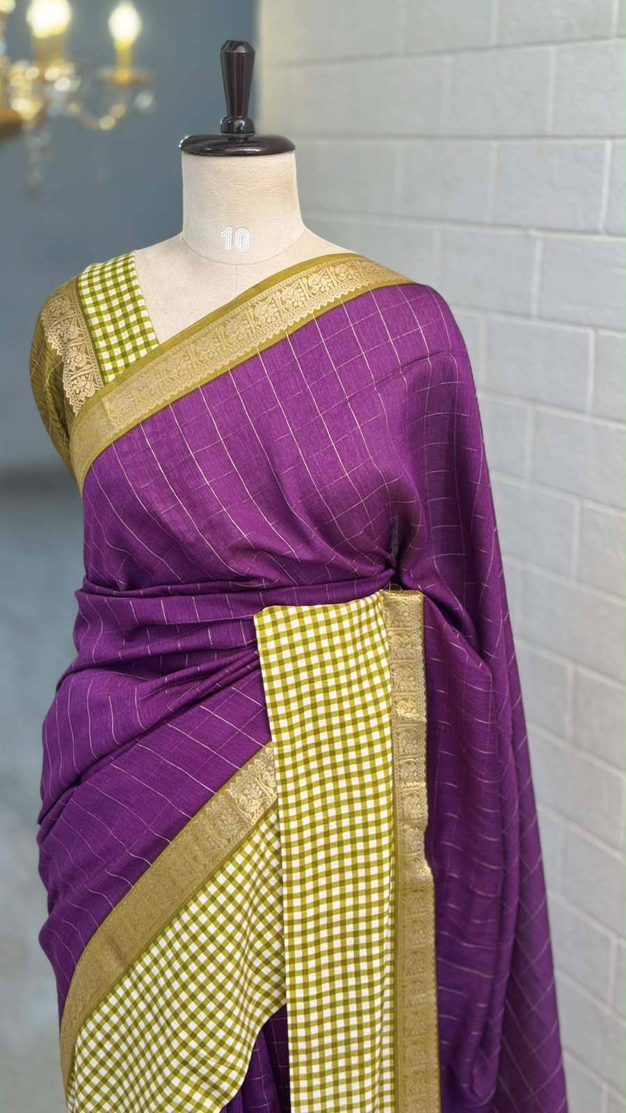 Blended Assam Silk Checks Saree