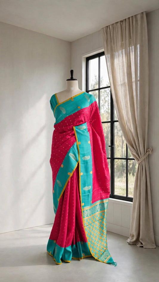 Crepe Mango Motif Saree