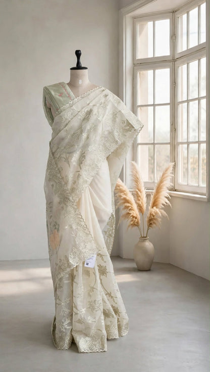 Organza Applique Saree