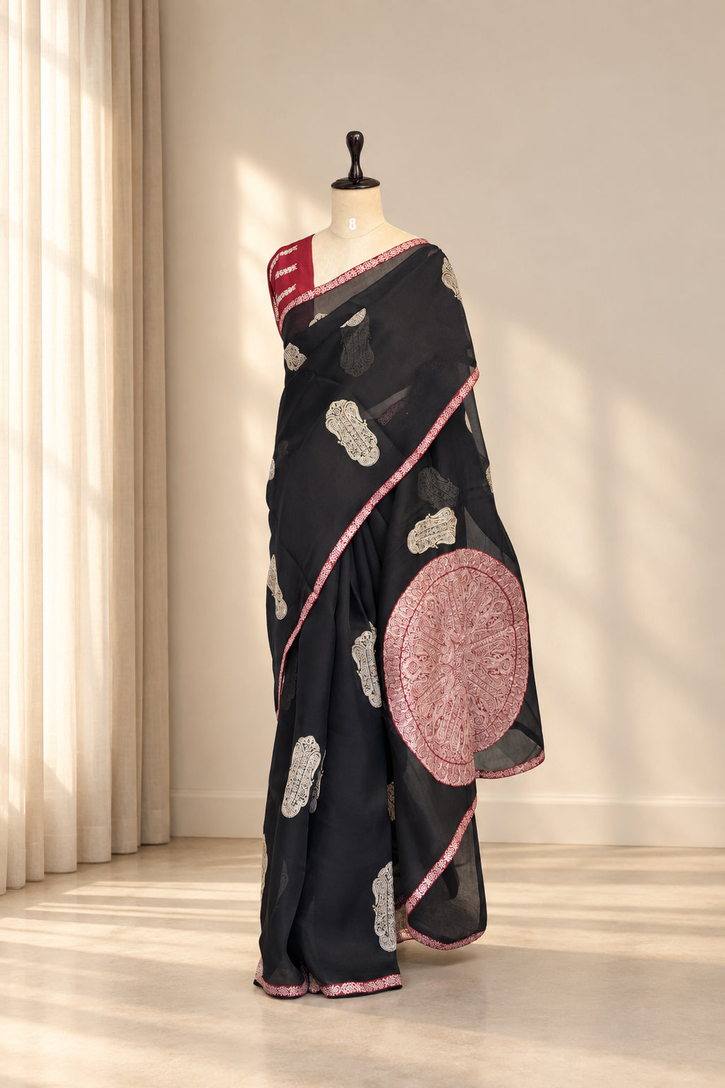 Pure Kora Silk Black Saree