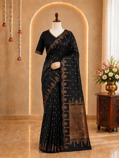 Moonga Tussar Antique Saree