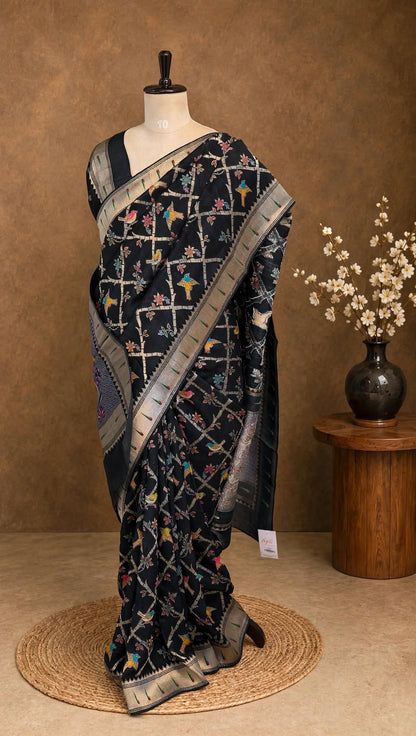Kanni Silk Paithani Border Saree