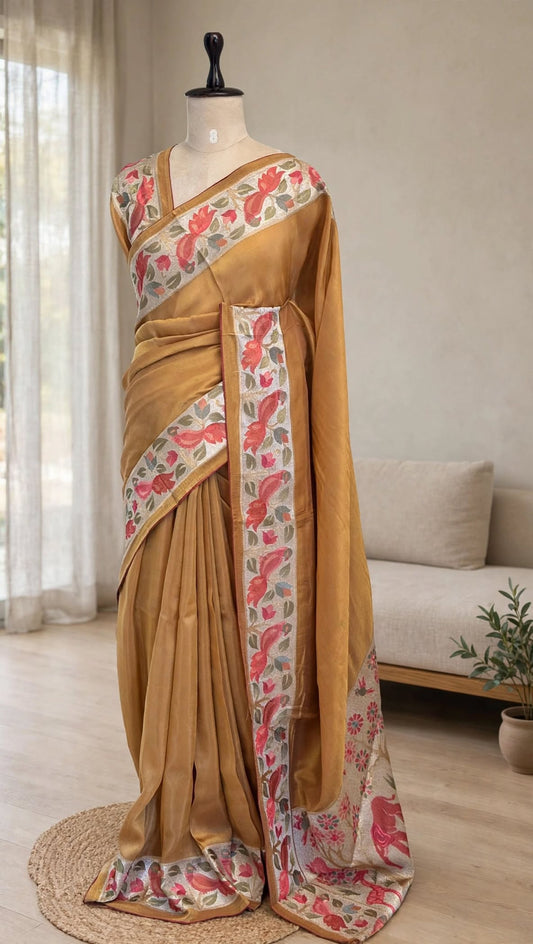 Tissue Embroidered Saree