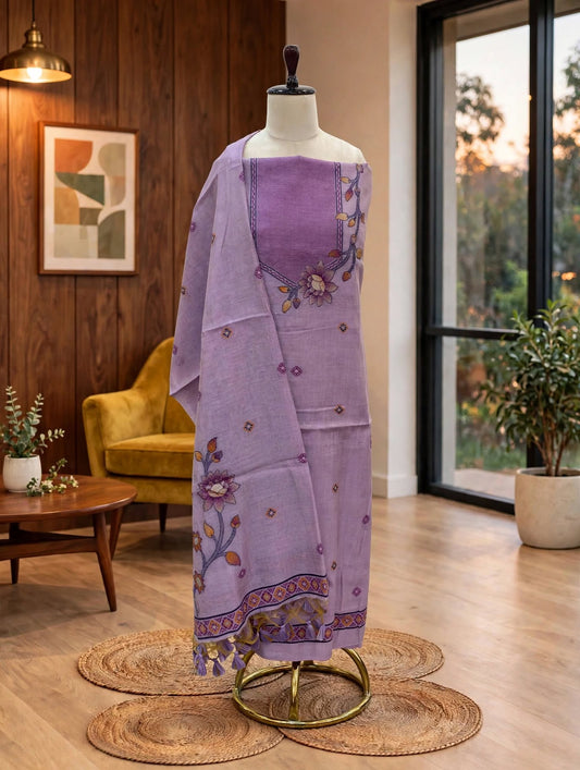 Chanderi Print Unstitched Suit