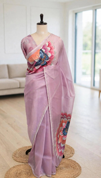 Tissue Butterfly Saree