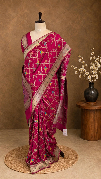 Kanni Silk Paithani Border Saree