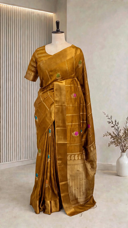 Blended Raw Mango Khatan Silk Saree