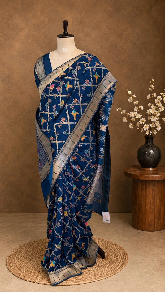 Kanni Silk Paithani Border Saree