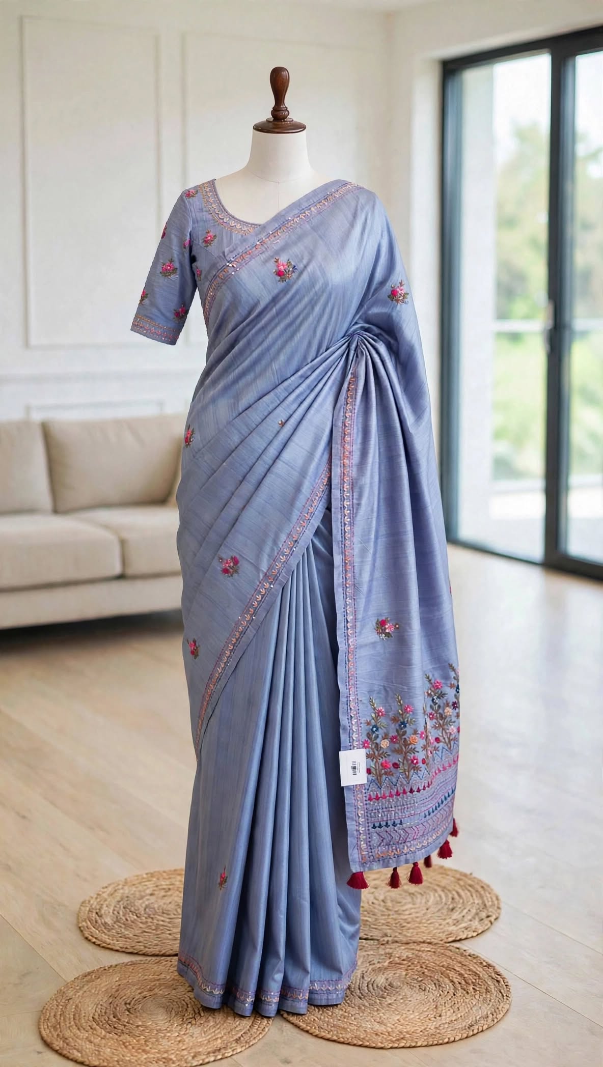 Blended Tussar Kantha Saree