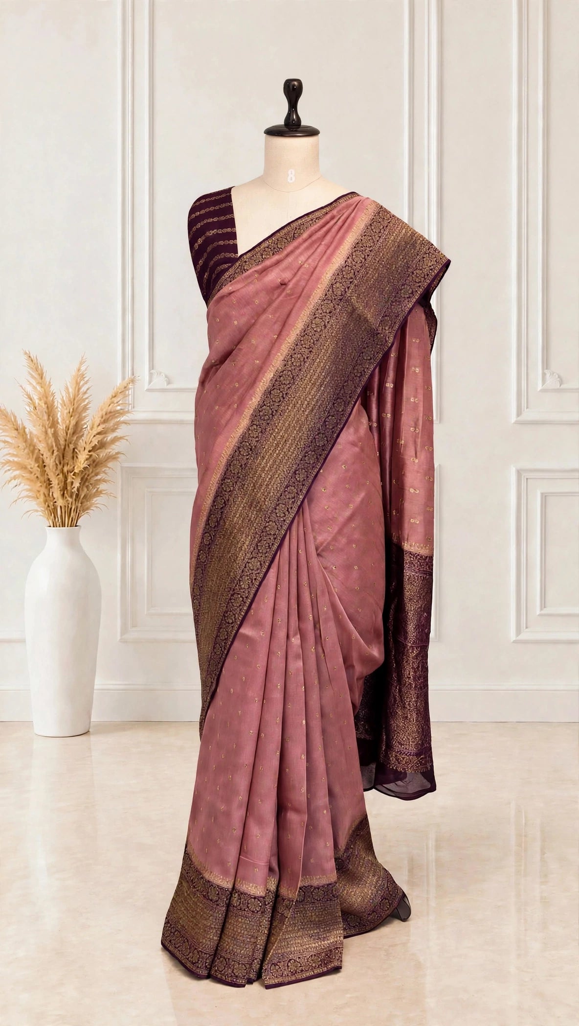Moonga Tussar Antique Saree