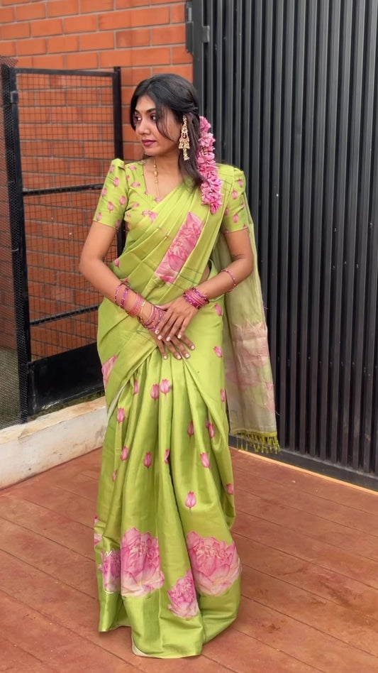 Pavi Tissue Linen Saree