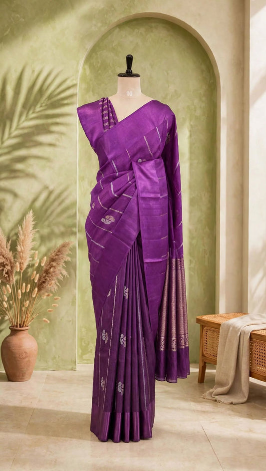 Blended Raw Mango Khatan Saree