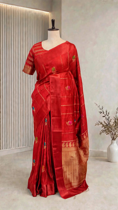 Blended Raw Mango Khatan Silk Saree