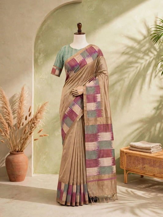 Georgette Printed Border Saree