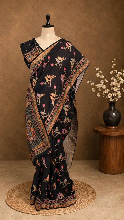 Kanni Silk Twin Bird Saree