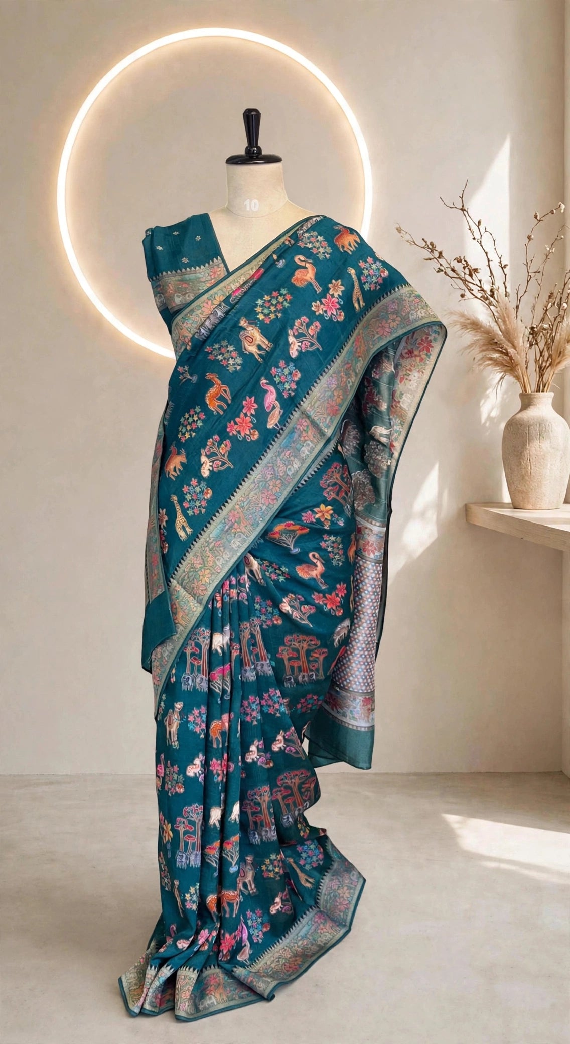 Kanni Silk Meenakari Saree
