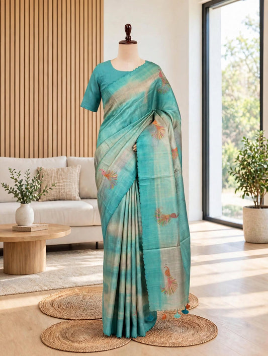 Pure Tussar Shaded Saree